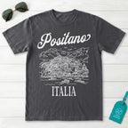 Positano Italia Line Art Sketch Amalfi Coast Graphic T-Shirt