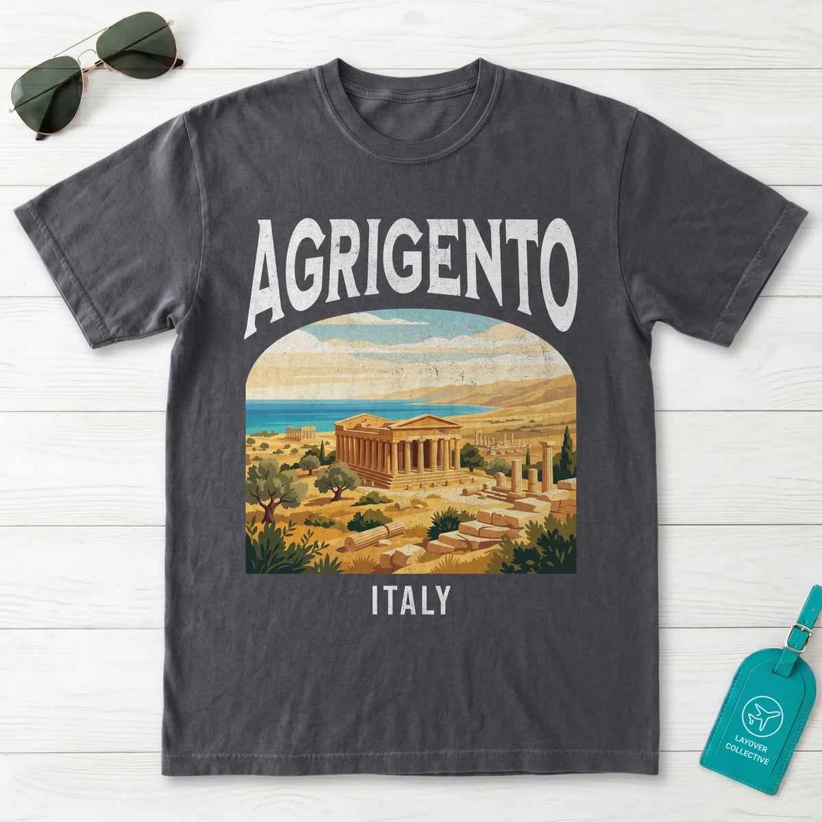 Agrigento Italy Vintage Travel Poster T-Shirt