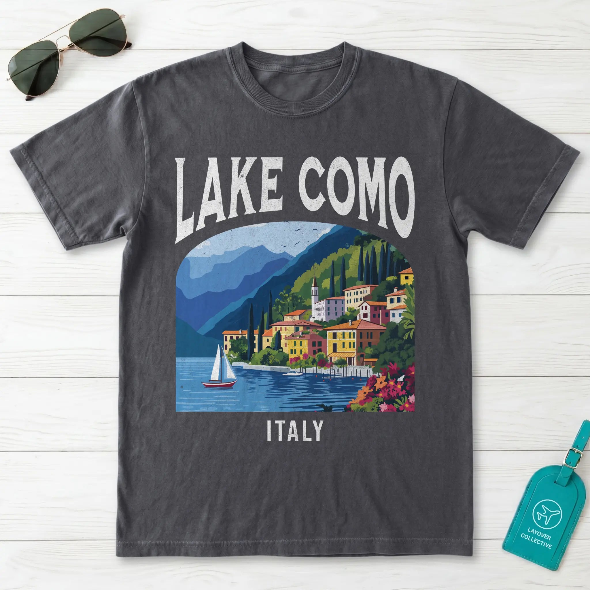Lake Como Italy Vintage Travel Poster T-Shirt