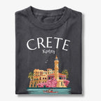 Crete Greece Chania Harbour Illustrated Graphic T-Shirt
