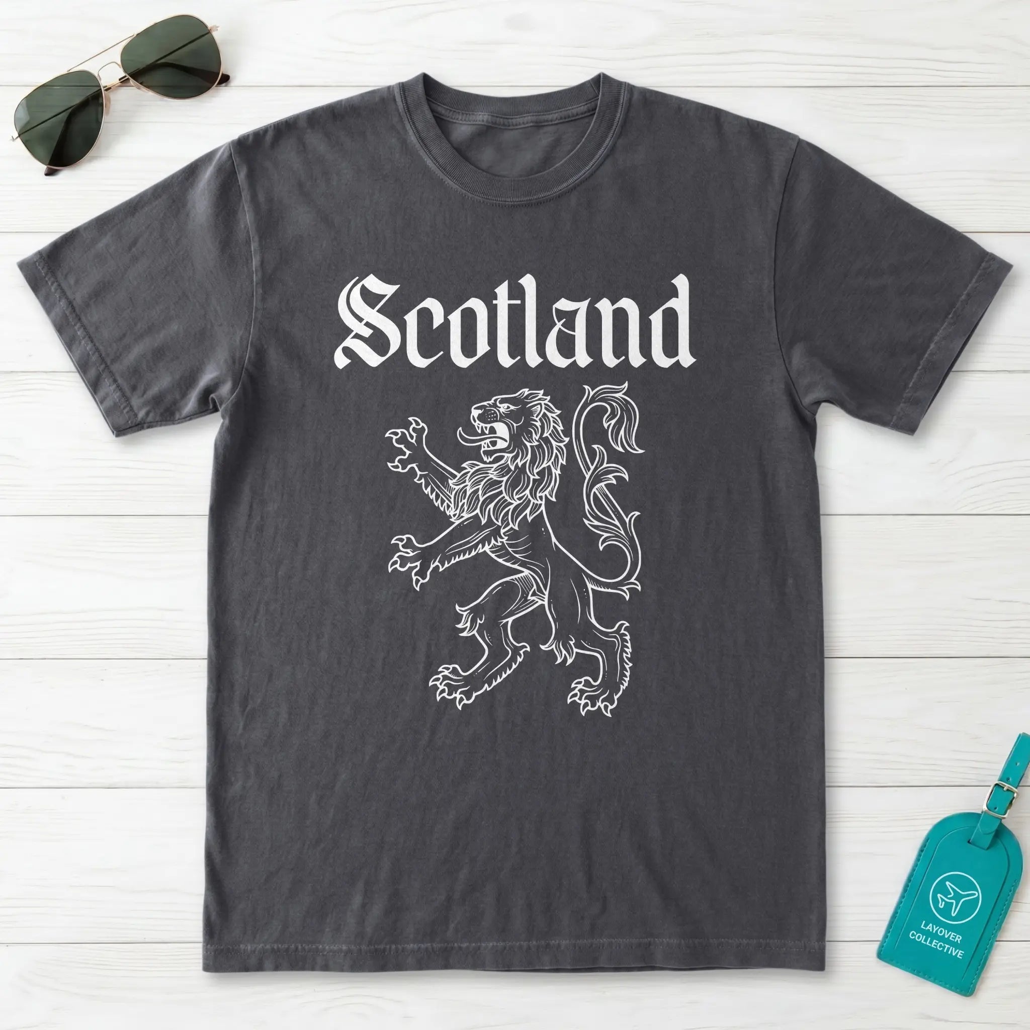 Scotland Lion Rampant Gothic Script T-Shirt