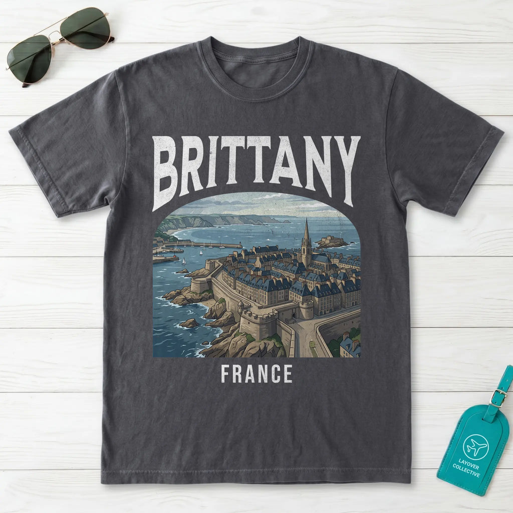 Brittany France Vintage Travel Poster T-Shirt