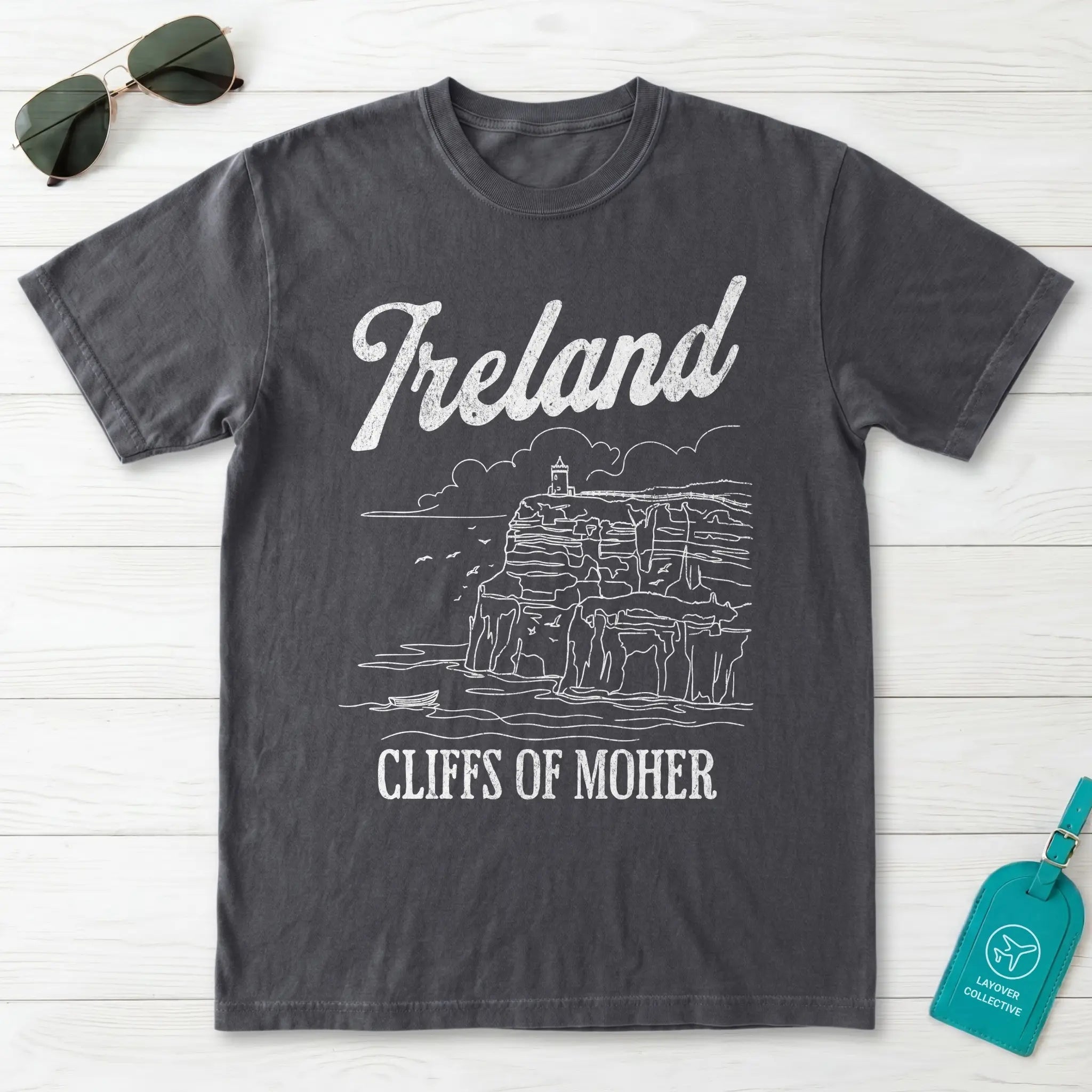 Ireland Cliffs of Moher Line Art T-Shirt