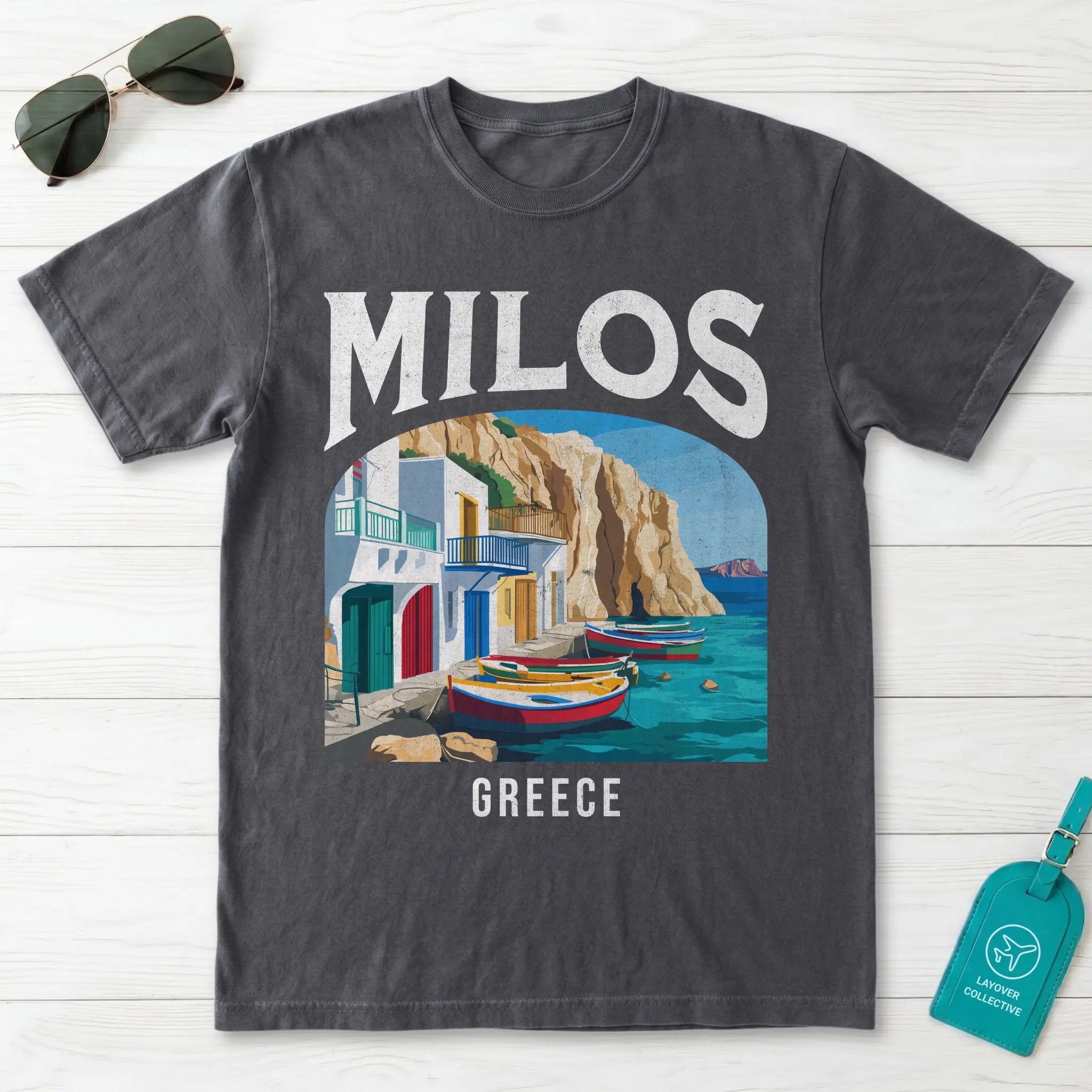 Milos Greece Vintage Travel Poster T-Shirt