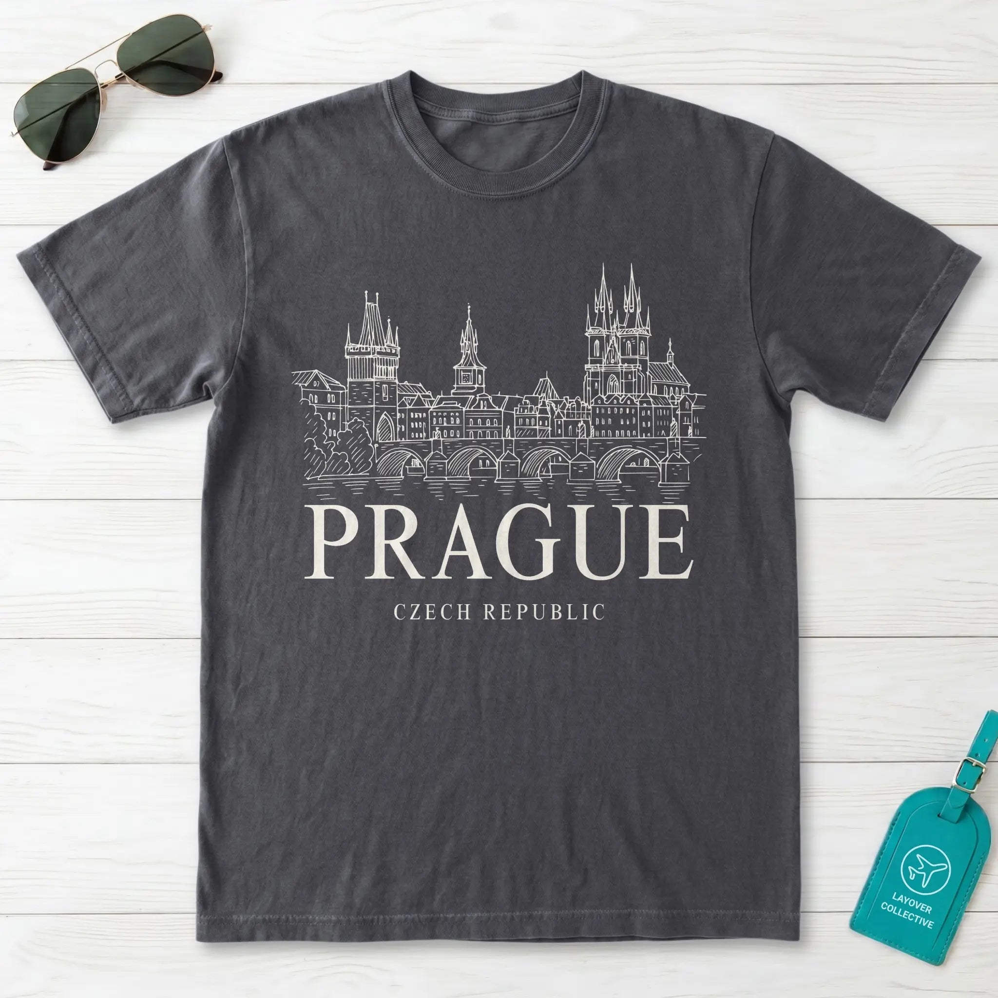 Prague Vintage Sketch T-Shirt
