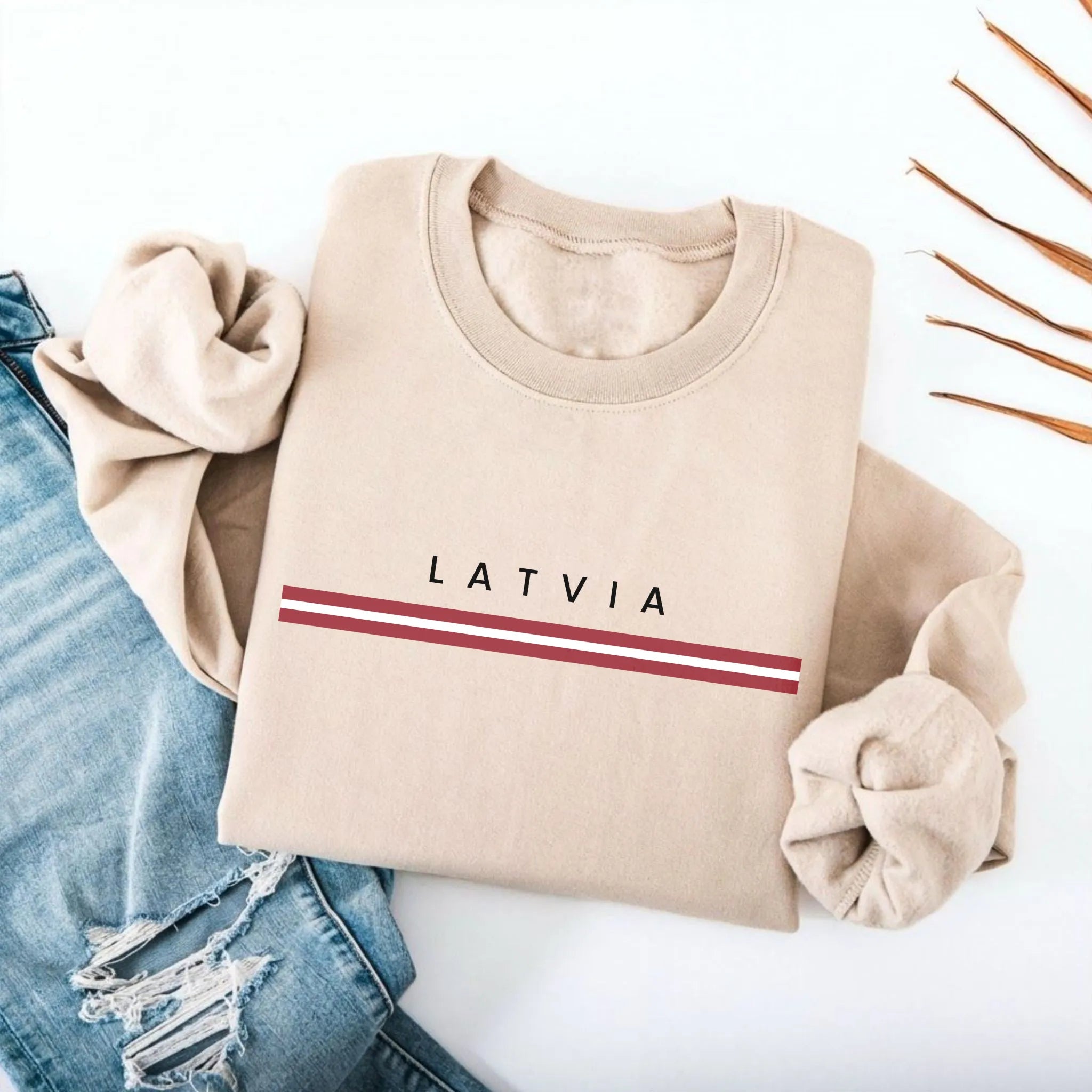 Latvia Flagline Sweatshirt