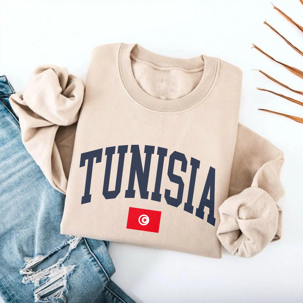 Tunisia Collegiate Flag Sweatshirt