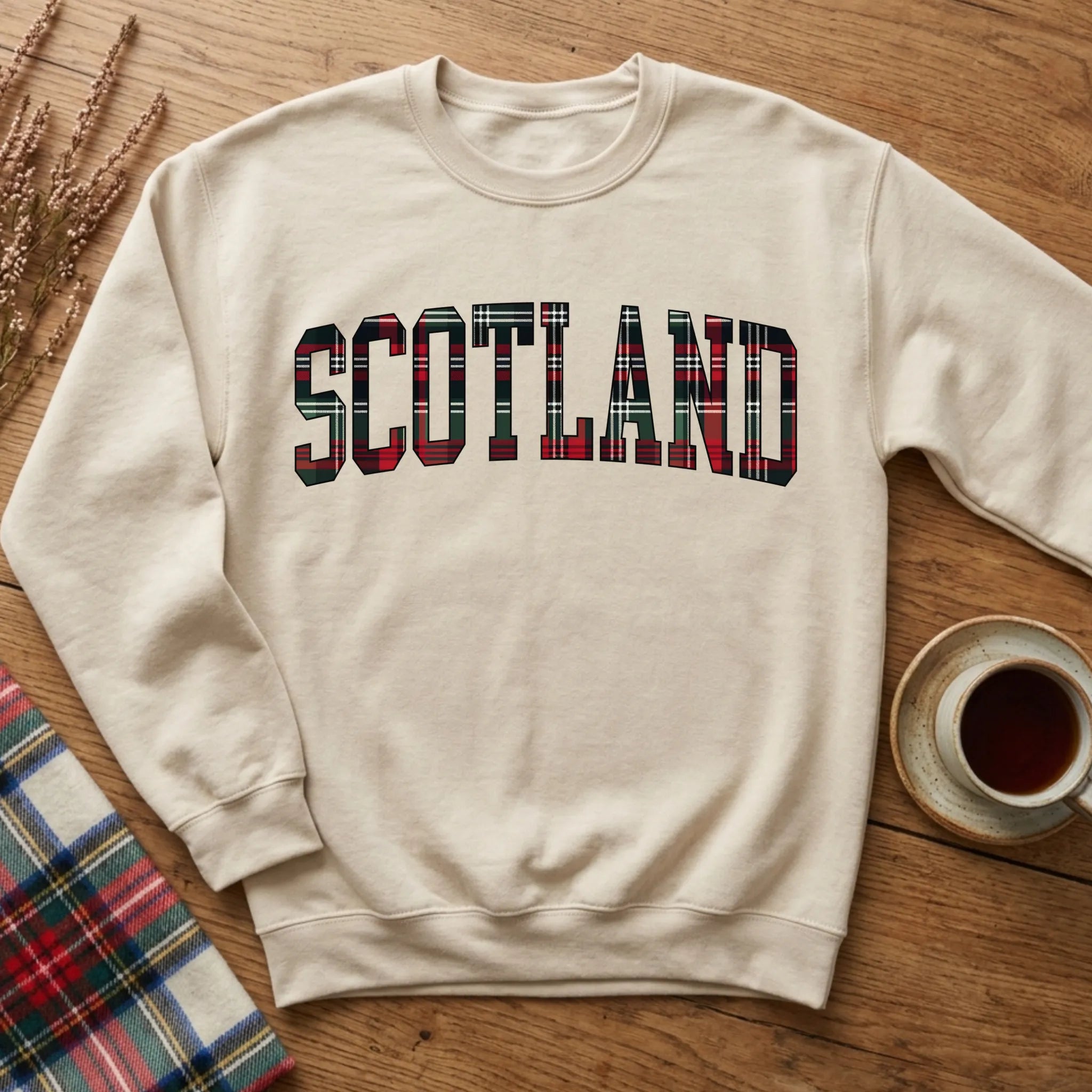 Scotland Tartan Letter Sweatshirt