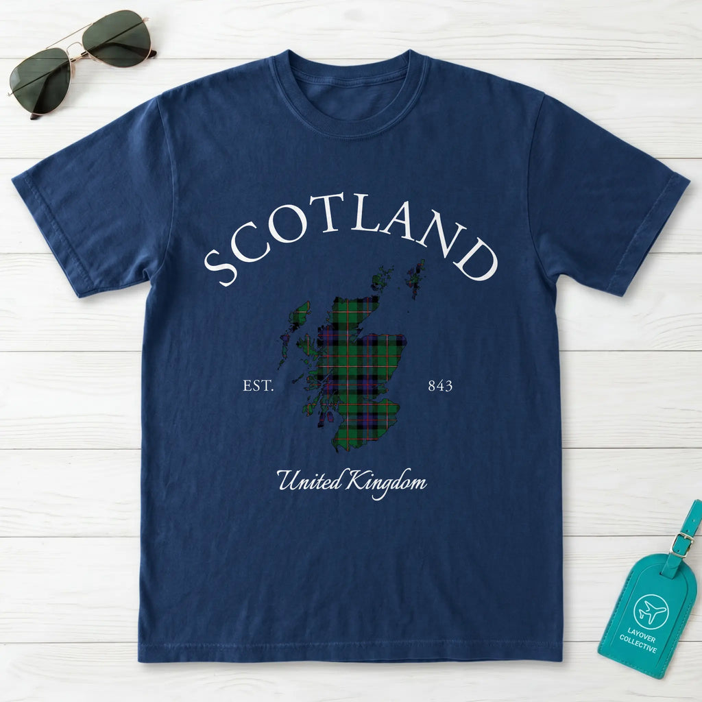 Scotland Tartan Map T-Shirt