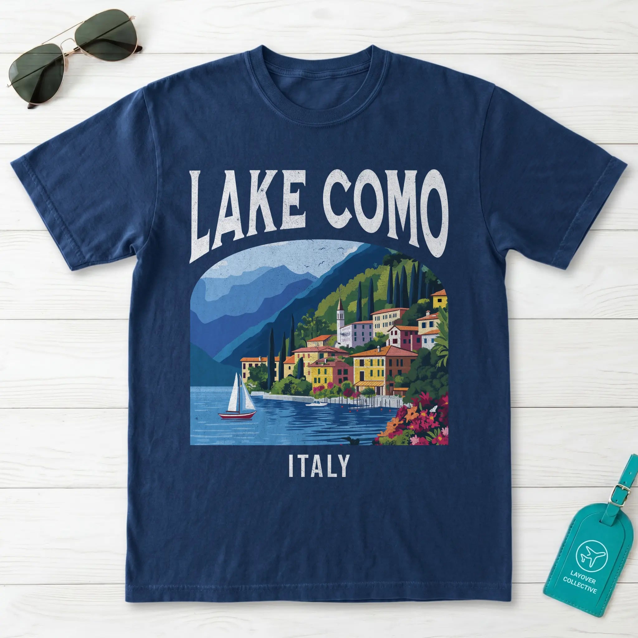 Lake Como Italy Vintage Travel Poster T-Shirt