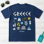 Greek Icons Doodle Graphic T-Shirt