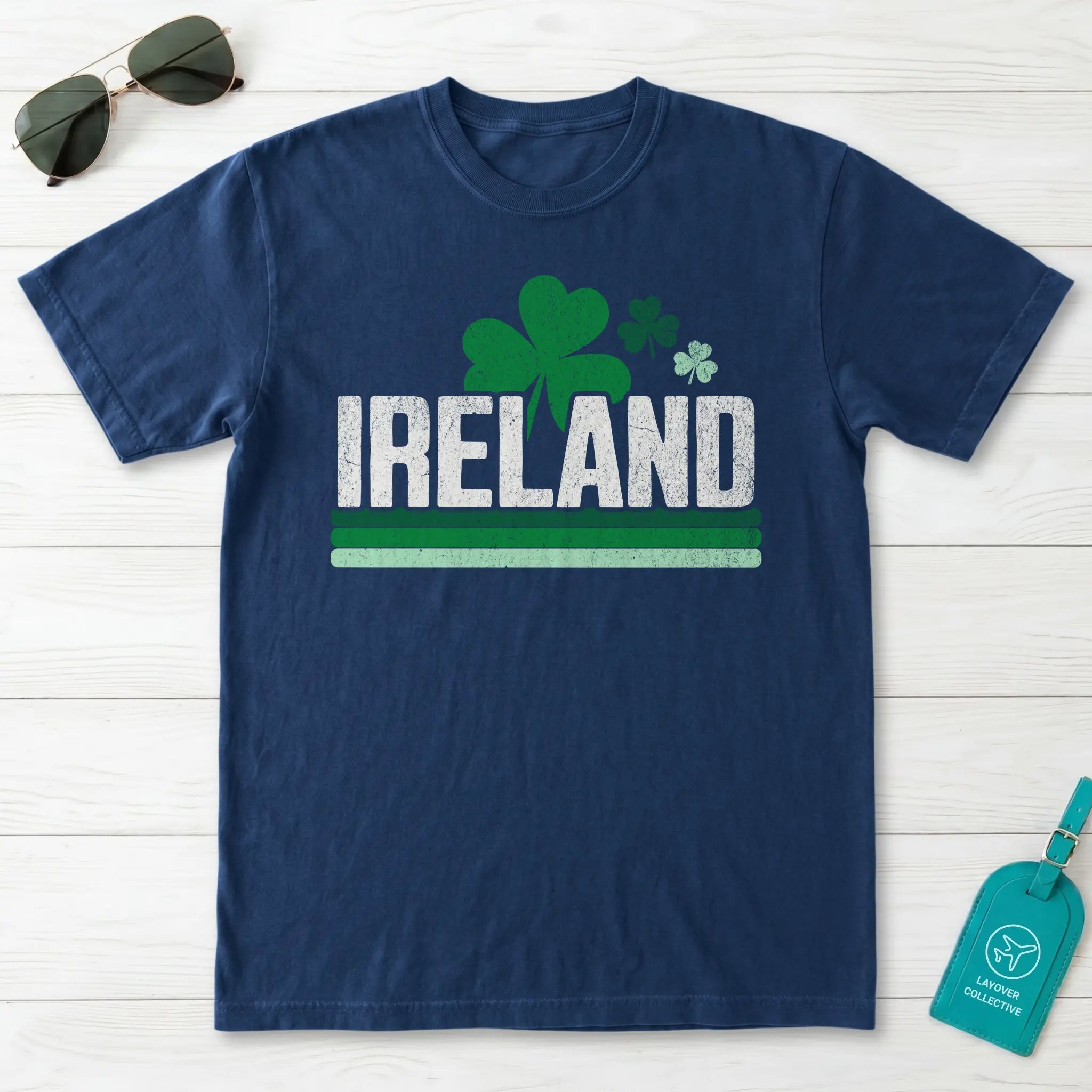 Ireland Retro Shamrock Stripe T-Shirt