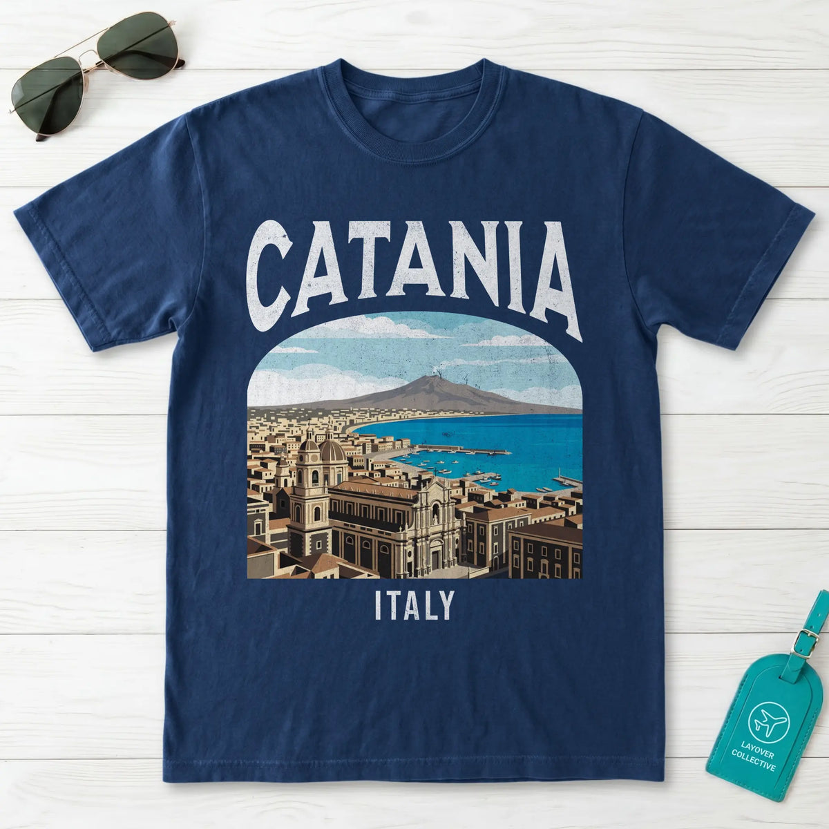 Catania Italy Vintage Travel Poster T-Shirt
