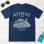 Athens Greece Acropolis Line Art Graphic T-Shirt