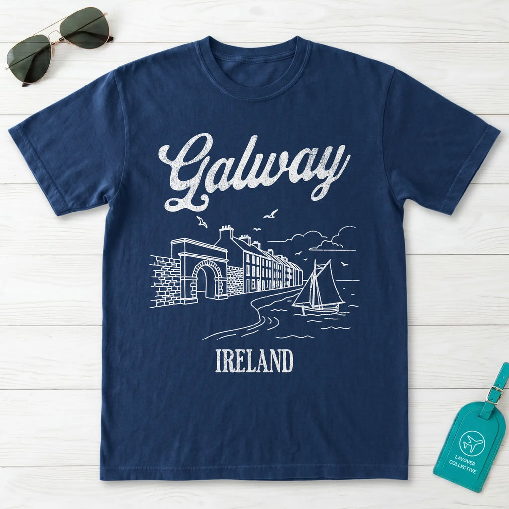 Galway Ireland Line Art T-Shirt