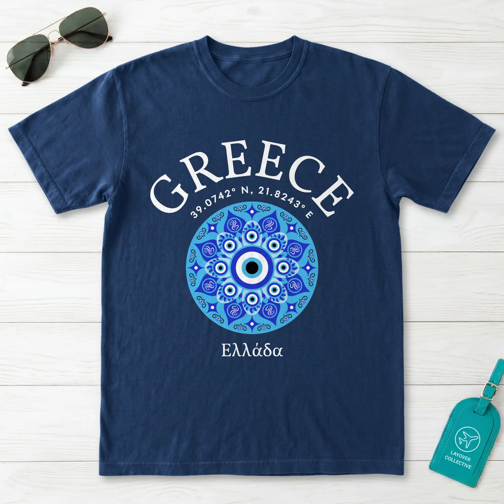 Greece Evil Eye Mandala T-Shirt