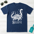 Nessie Believe Floral Folk Art T-Shirt