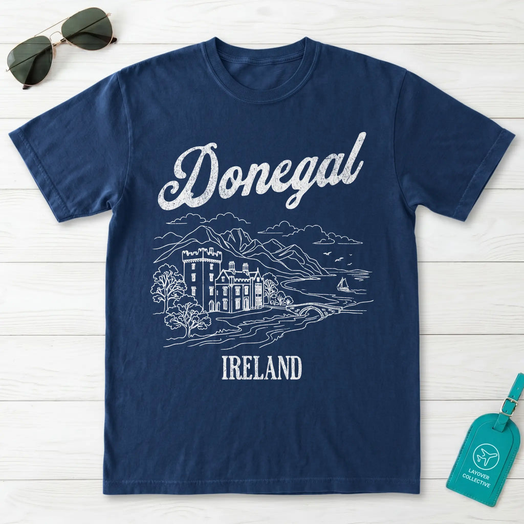 Donegal Ireland Castle Line Art T-Shirt