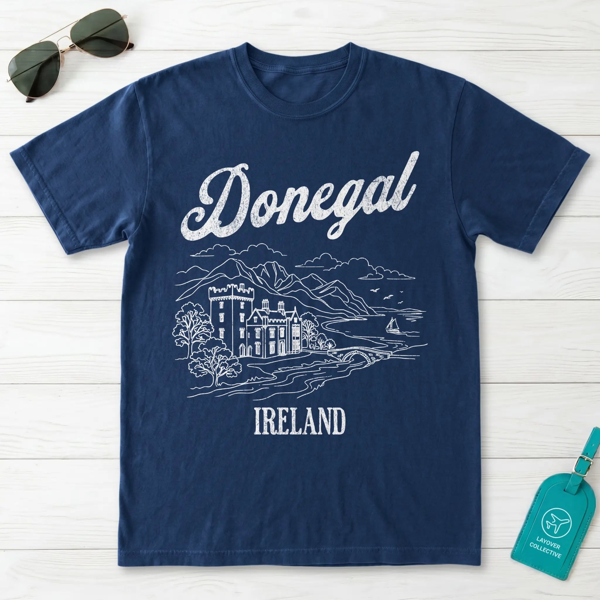 Donegal Ireland Castle Line Art T-Shirt