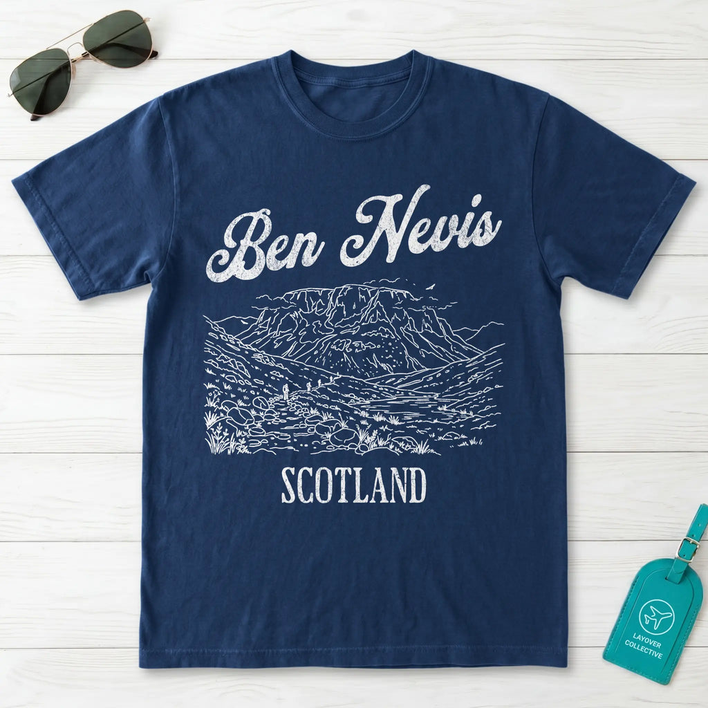 Ben Nevis Scotland Line Art T-Shirt
