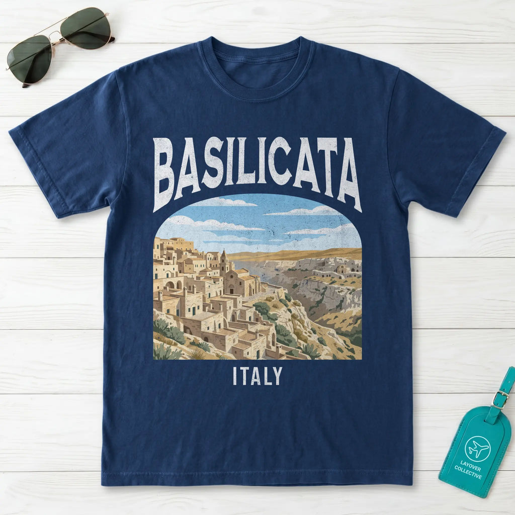 Basilicata Italy Vintage Travel Poster T-Shirt