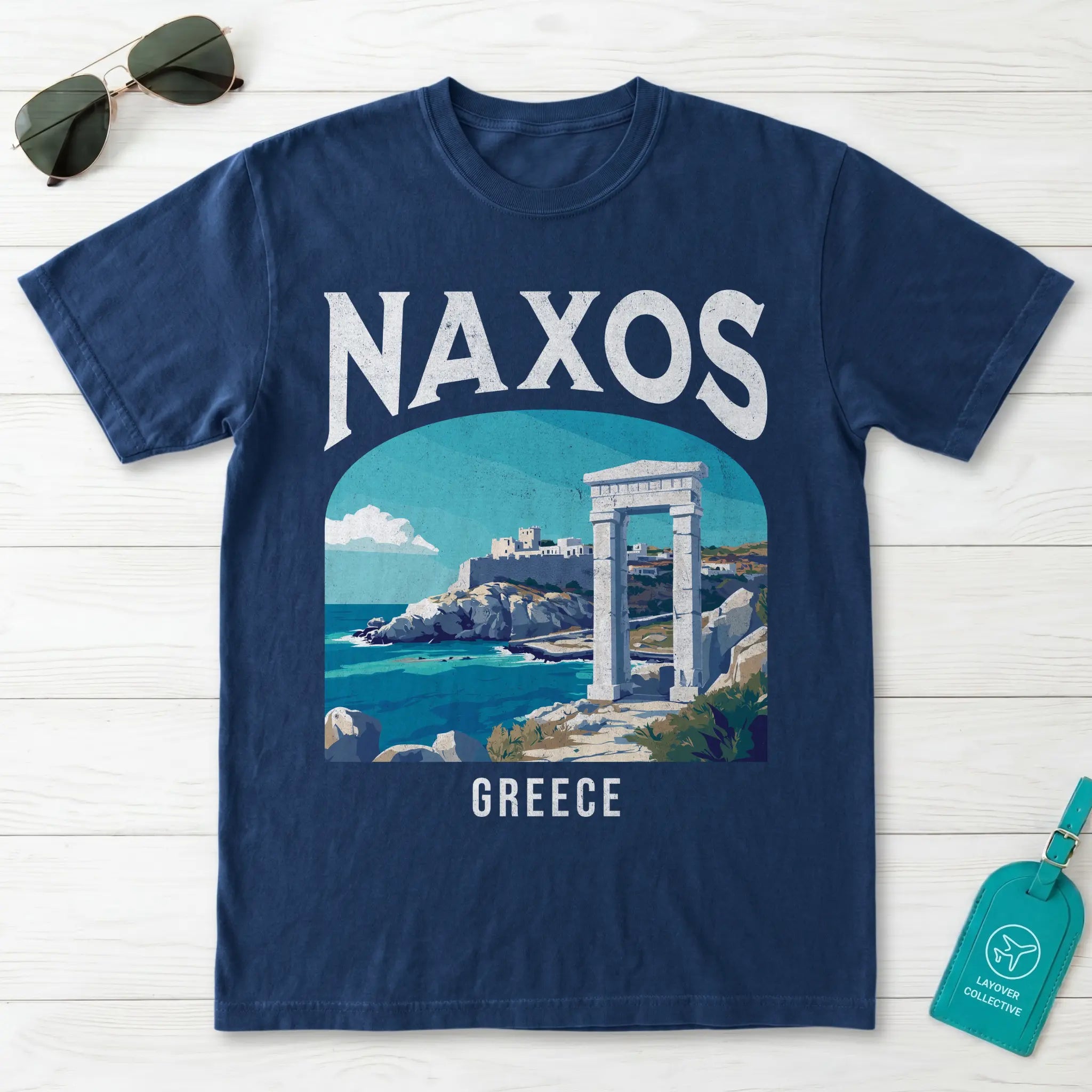 Naxos Greece Vintage Travel Poster T-Shirt