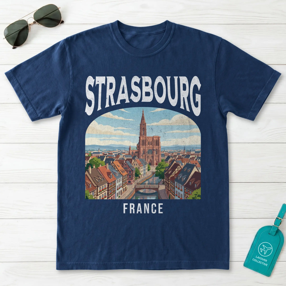 Strasbourg France Vintage Travel Poster T-Shirt