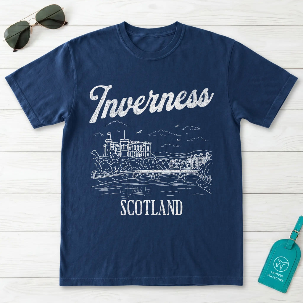 Inverness Scotland Line Art T-Shirt