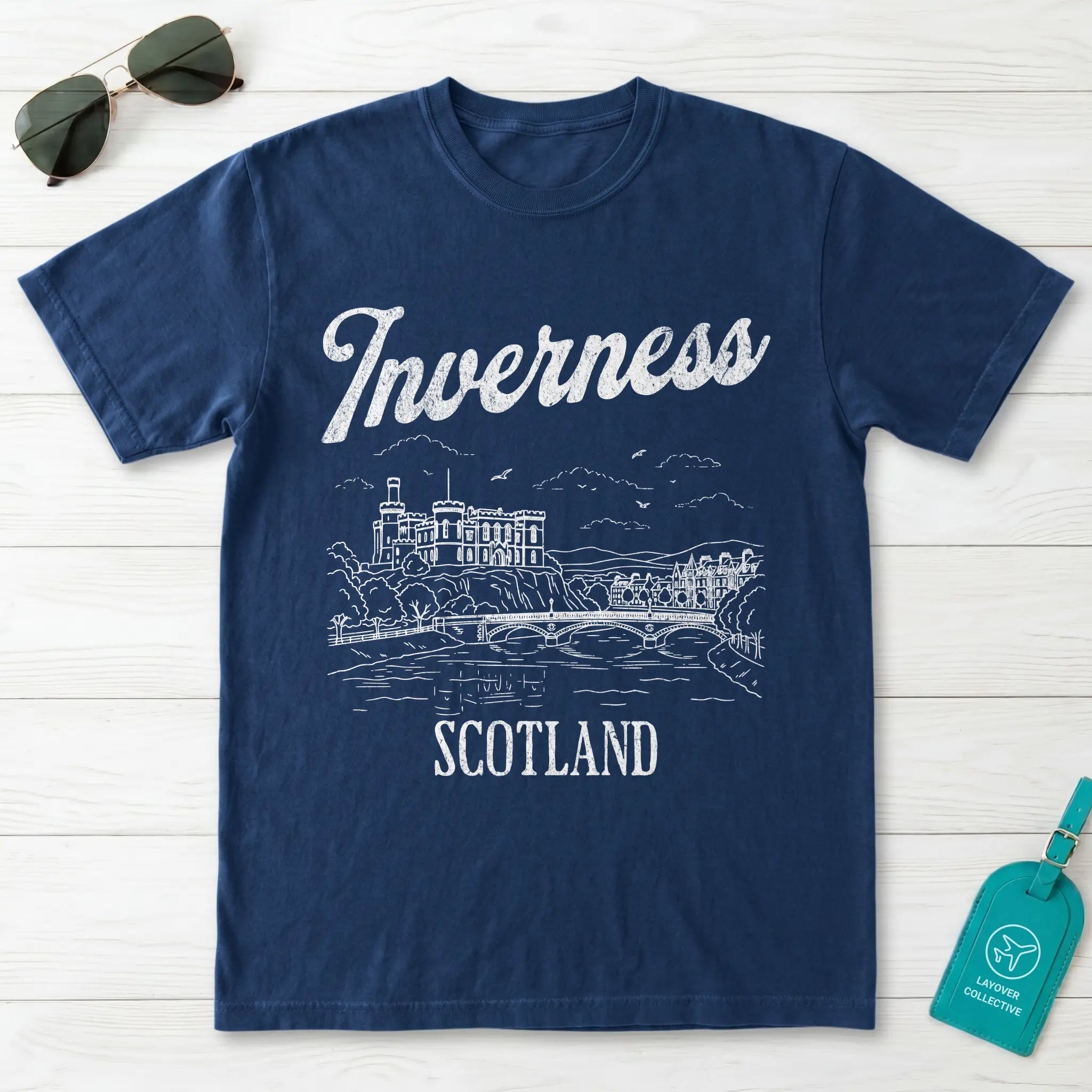 Inverness Scotland Line Art T-Shirt