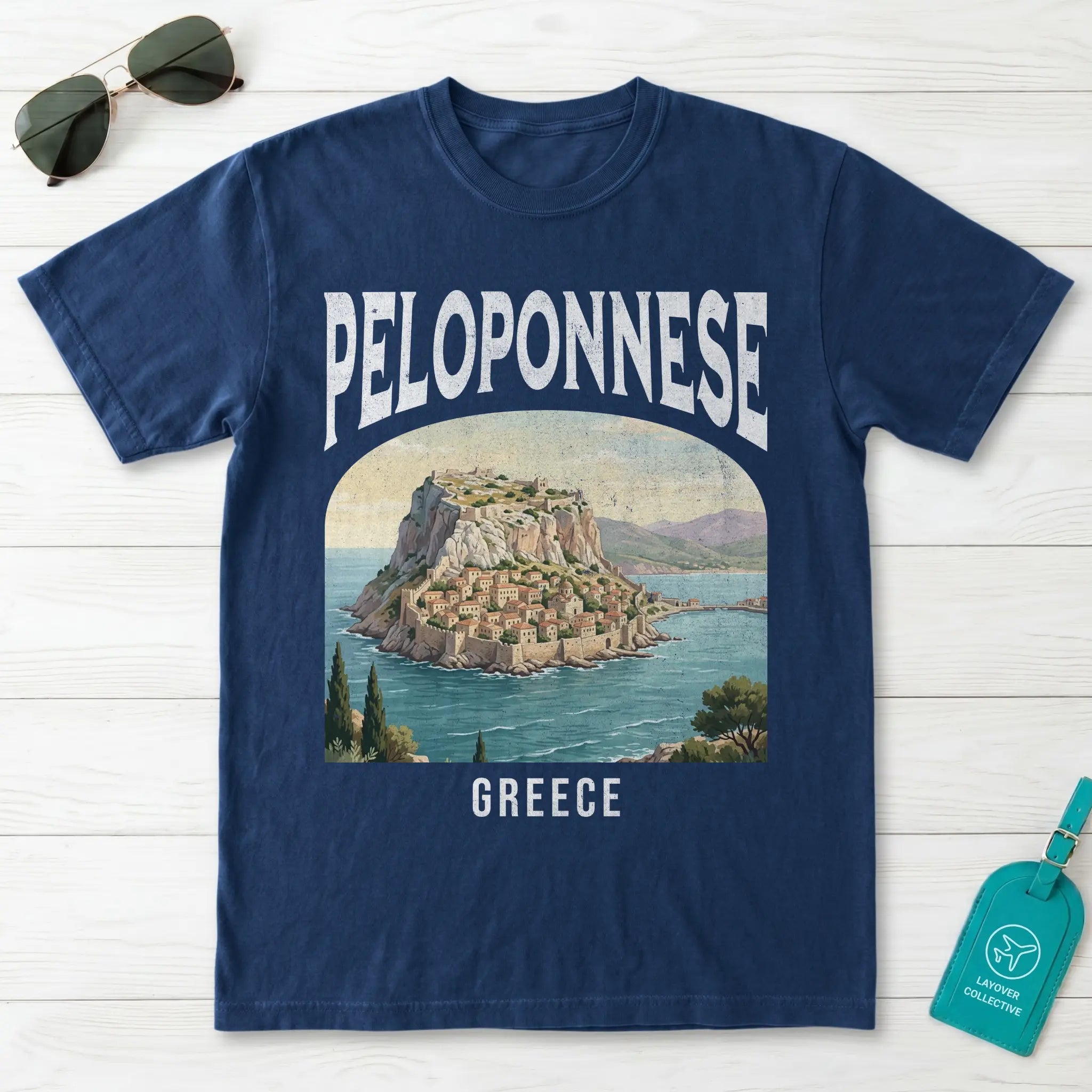 Peloponnese Greece Vintage Travel Poster T-Shirt