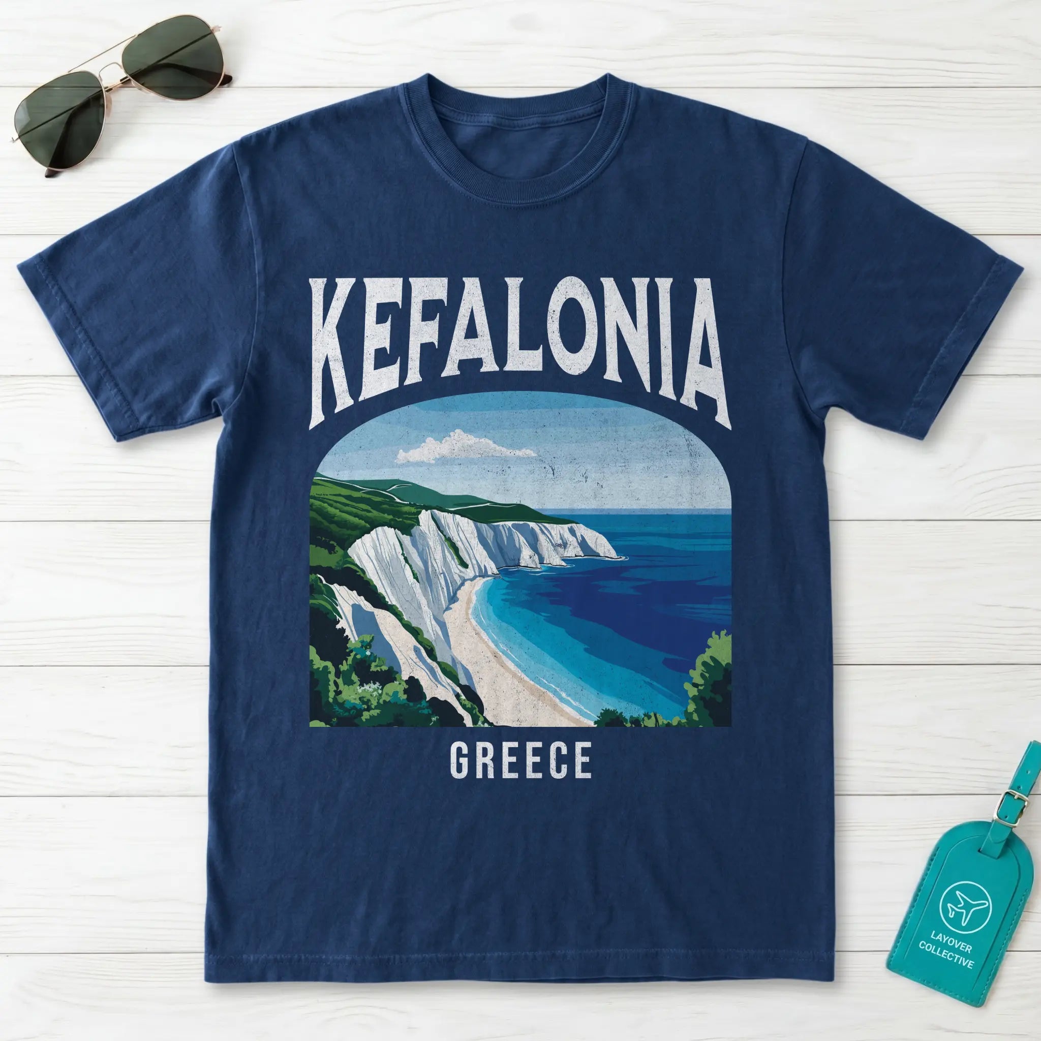 Kefalonia Greece Vintage Travel Poster T-Shirt