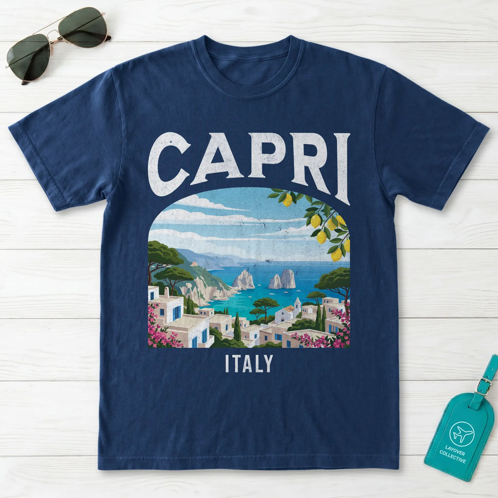 Capri Italy Vintage Travel Poster T-Shirt