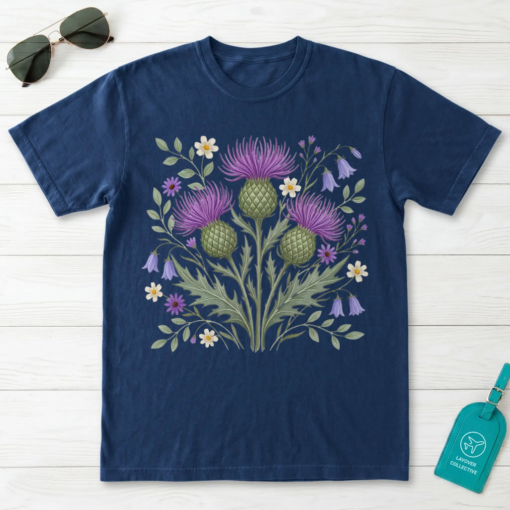 Scottish Thistle Botanical Wildflower T-Shirt