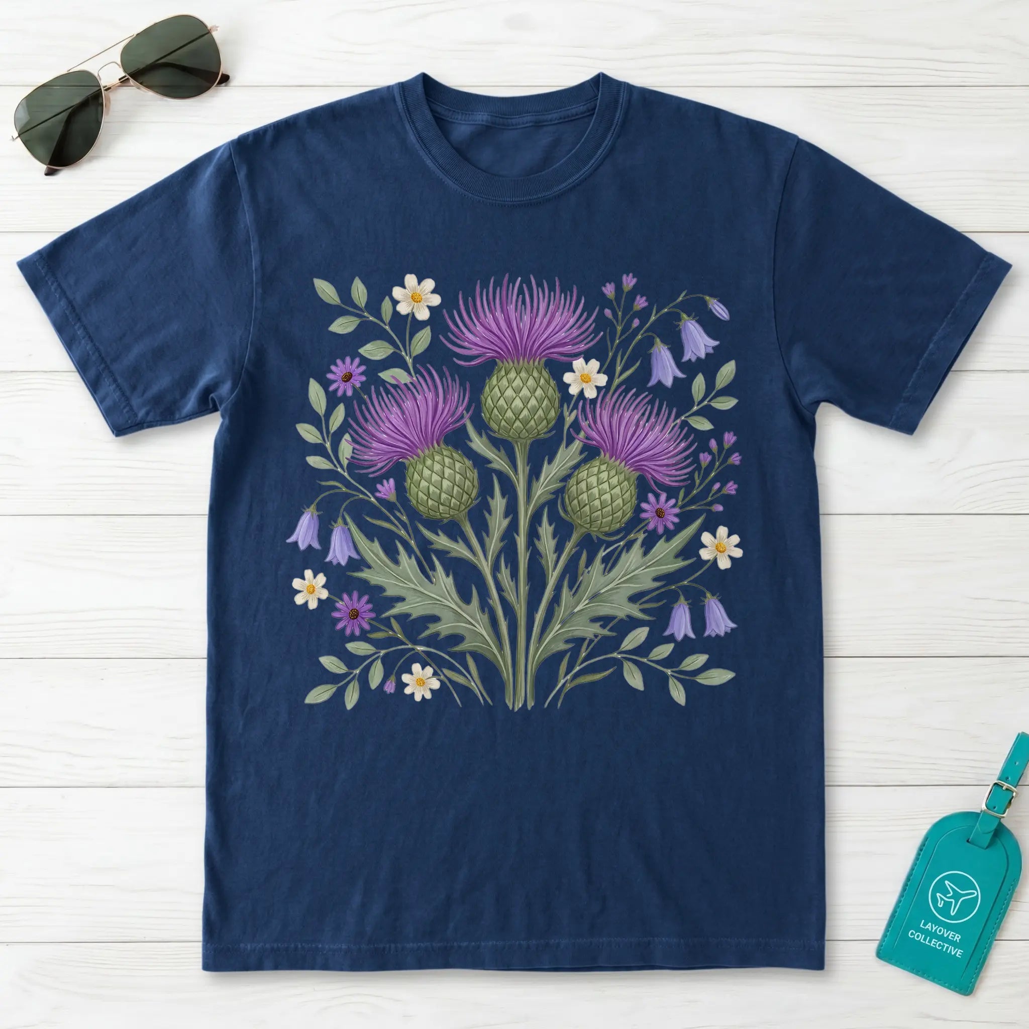 Scottish Thistle Botanical Wildflower T-Shirt