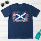 Scotland Saltire Floral Botanical T-Shirt