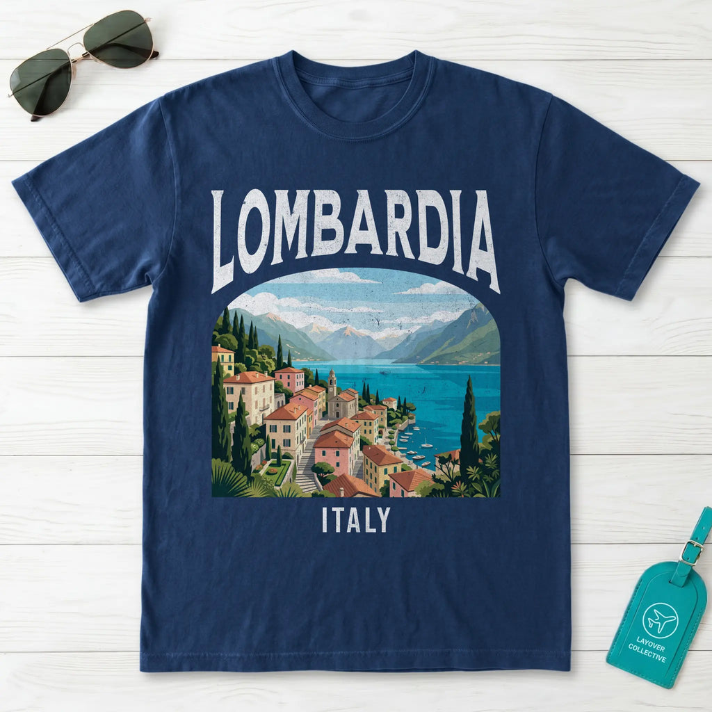 Lombardia Italy Vintage Travel Poster T-Shirt