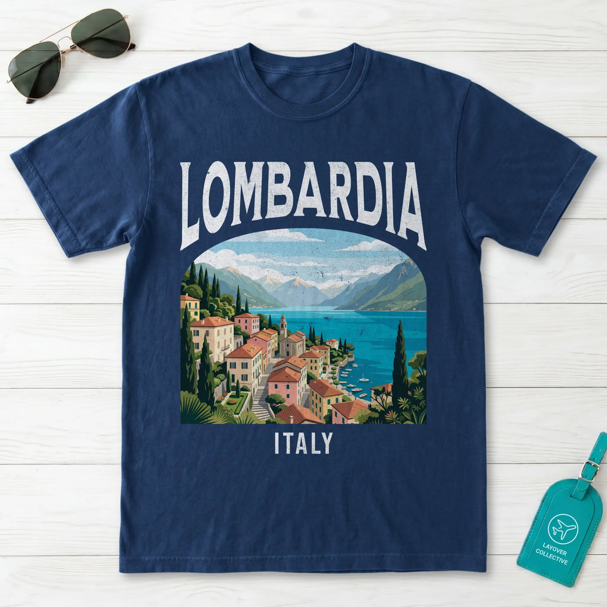 Lombardia Italy Vintage Travel Poster T-Shirt