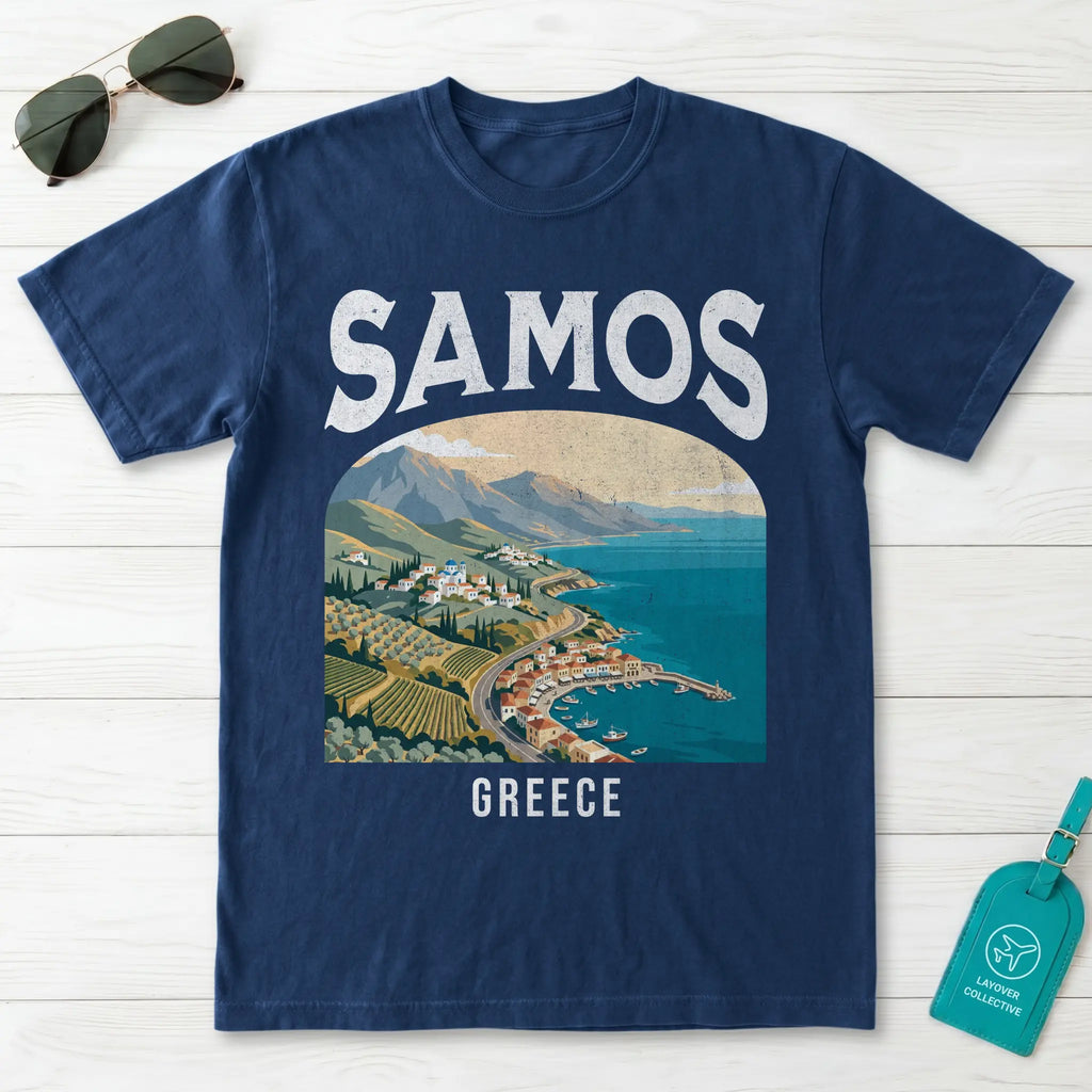 Samos Greece Vintage Travel Poster T-Shirt