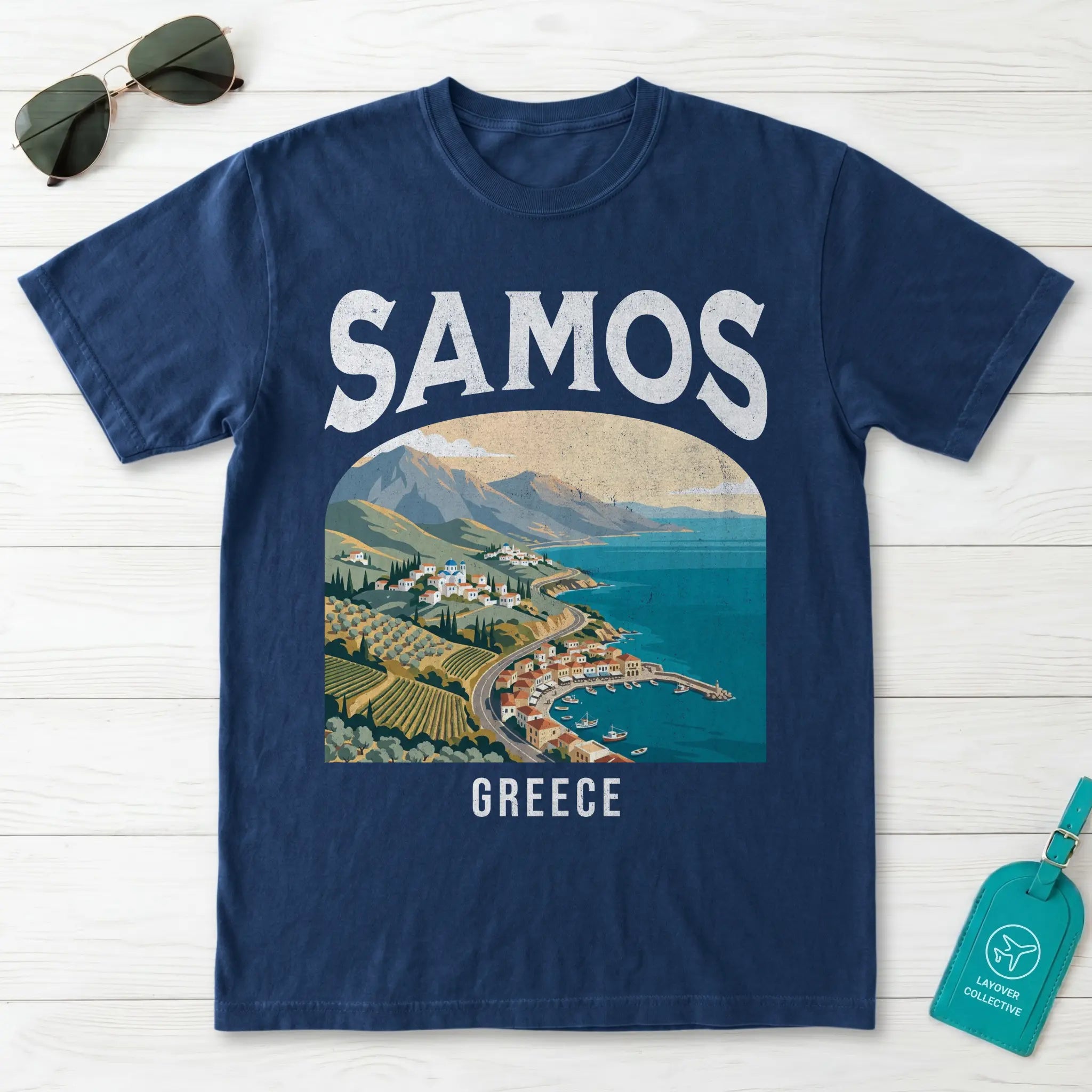 Samos Greece Vintage Travel Poster T-Shirt