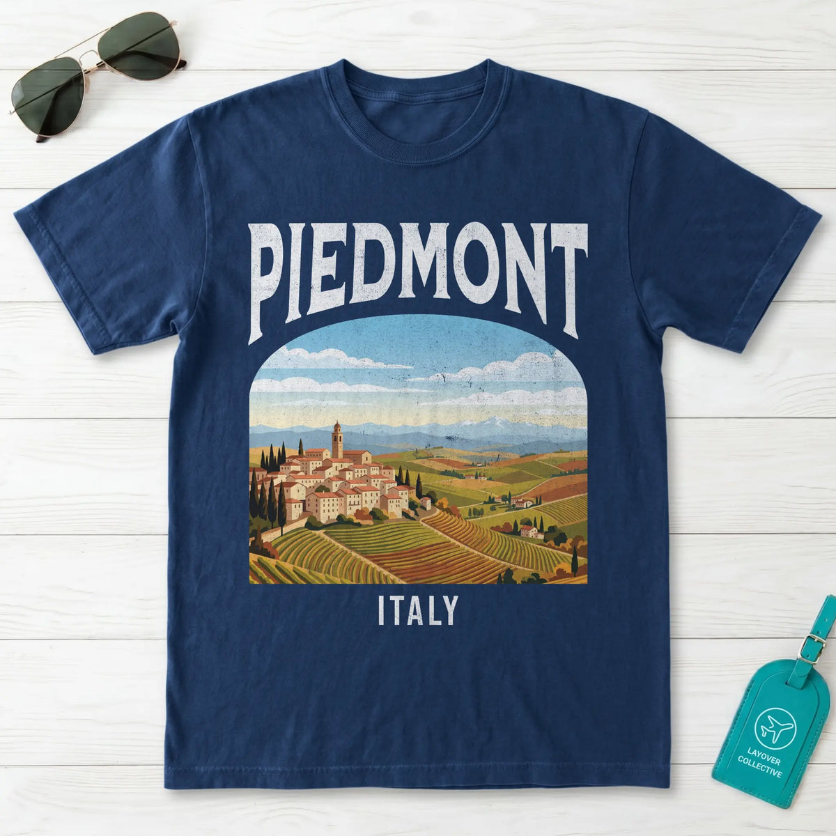 Piedmont Italy Vintage Travel Poster T-Shirt