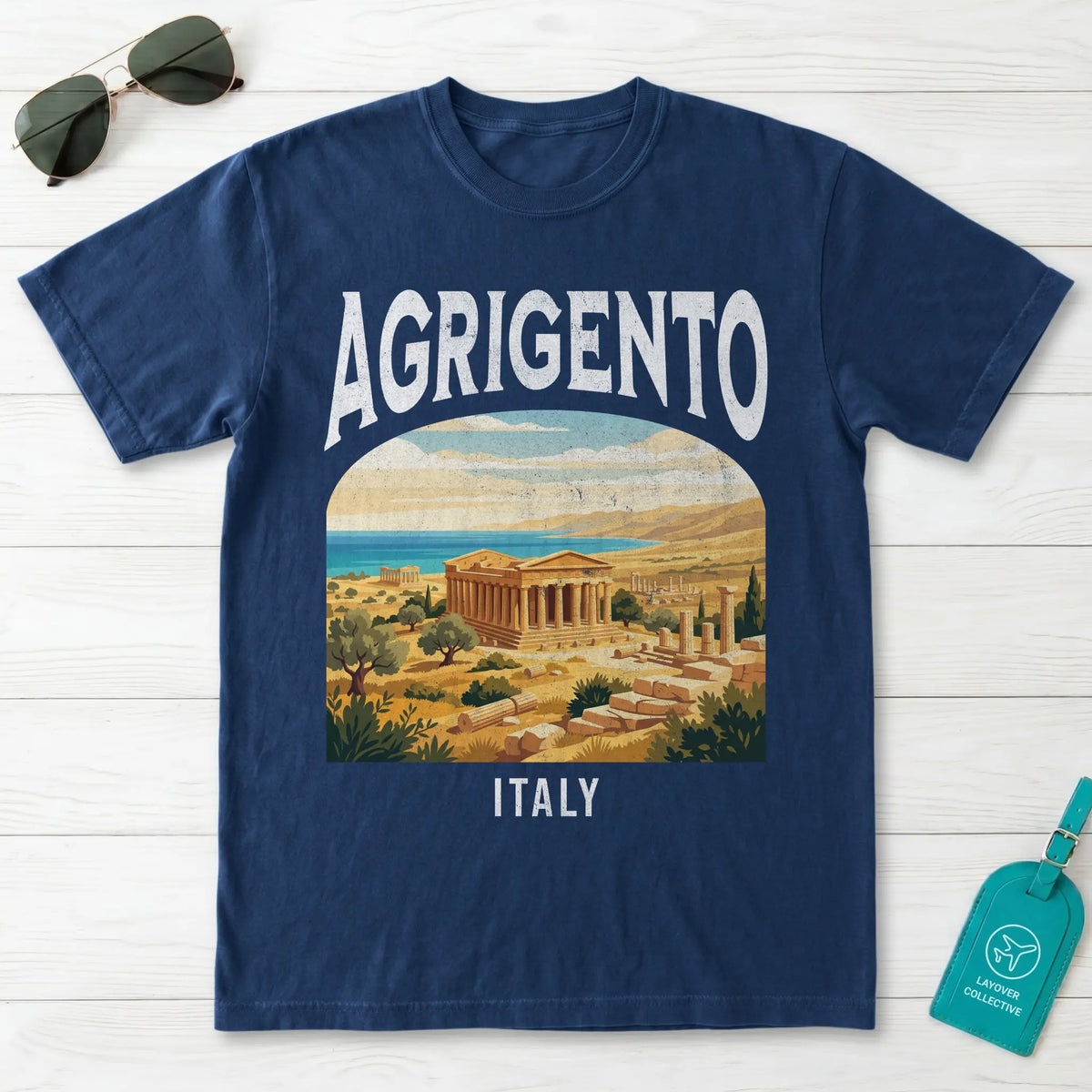 Agrigento Italy Vintage Travel Poster T-Shirt
