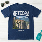 Meteora Greece Vintage Travel Poster T-Shirt