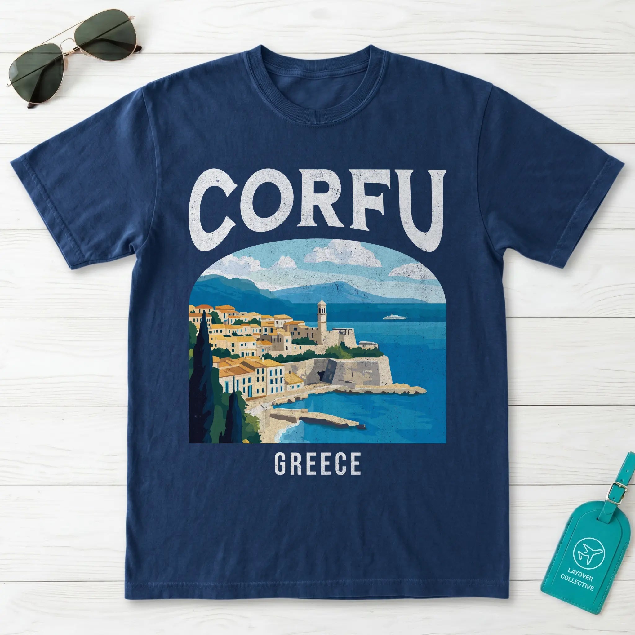 Corfu Greece Vintage Travel Poster T-Shirt