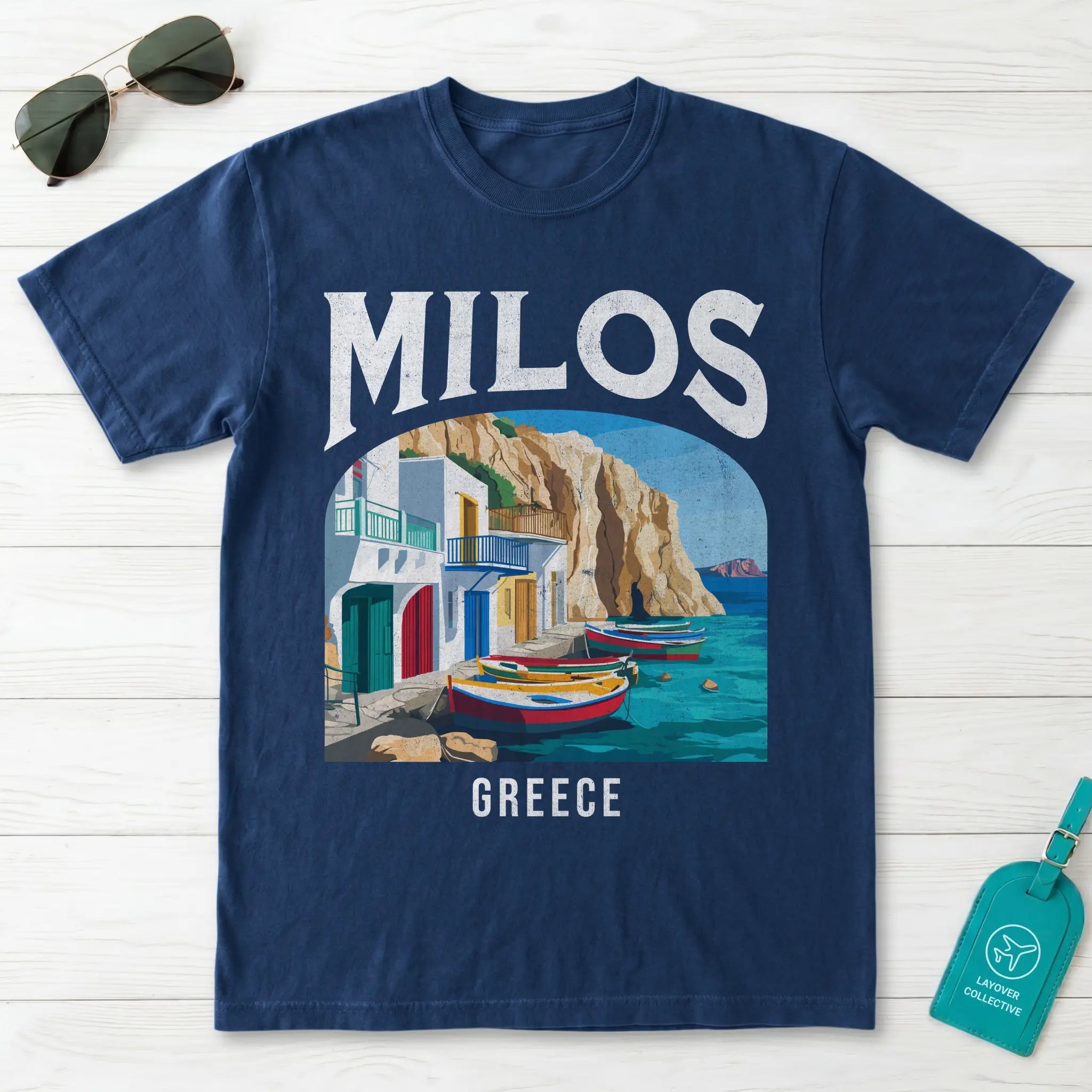 Milos Greece Vintage Travel Poster T-Shirt