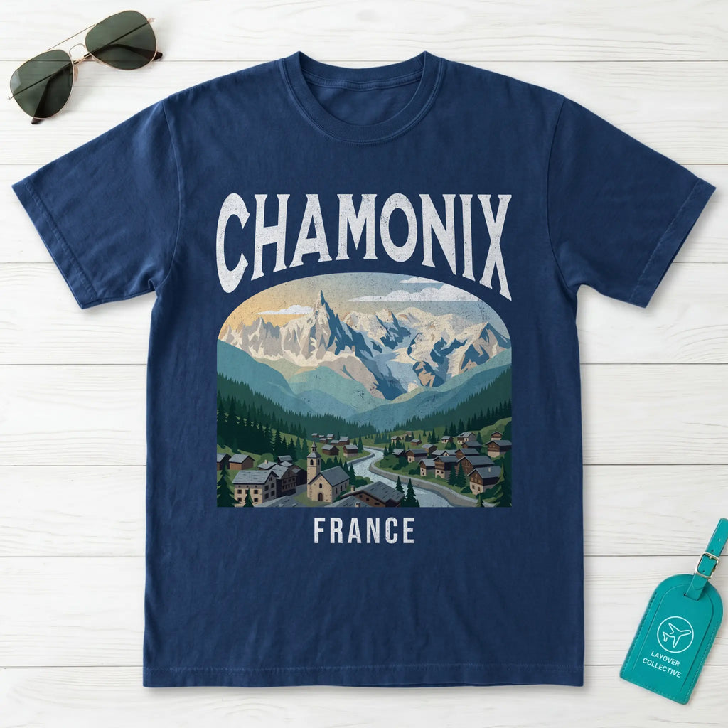 Chamonix France Vintage Travel Poster T-Shirt