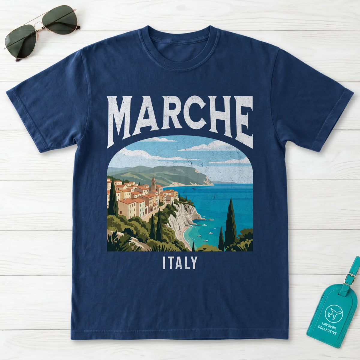 Marche Italy Vintage Travel Poster T-Shirt