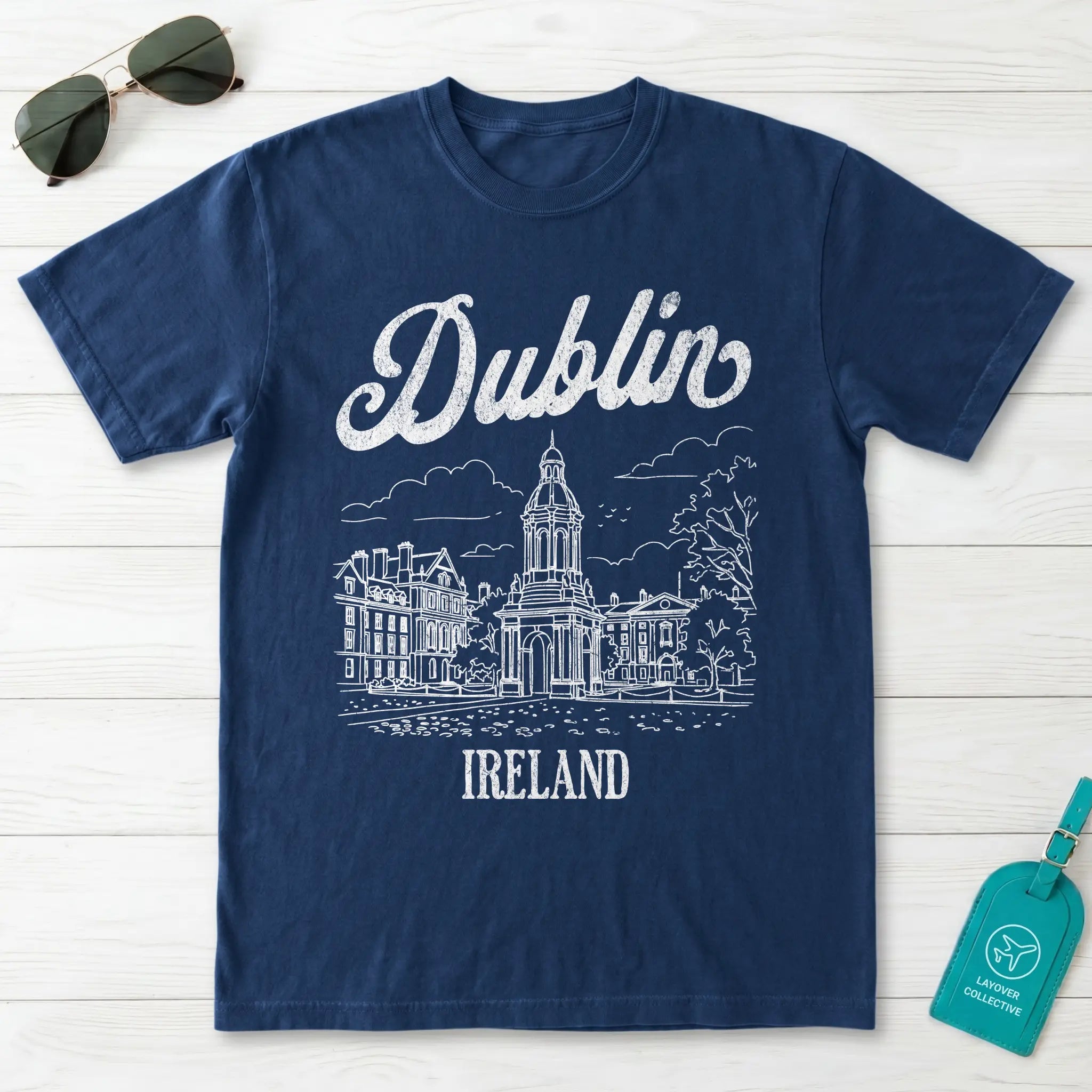 Dublin Ireland Line Art T-Shirt