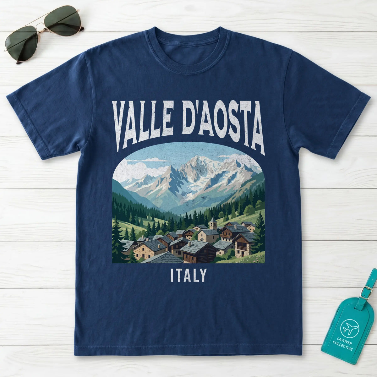 Valle DAosta Italy Vintage Travel Poster T-Shirt