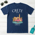 Crete Greece Chania Harbour Illustrated Graphic T-Shirt