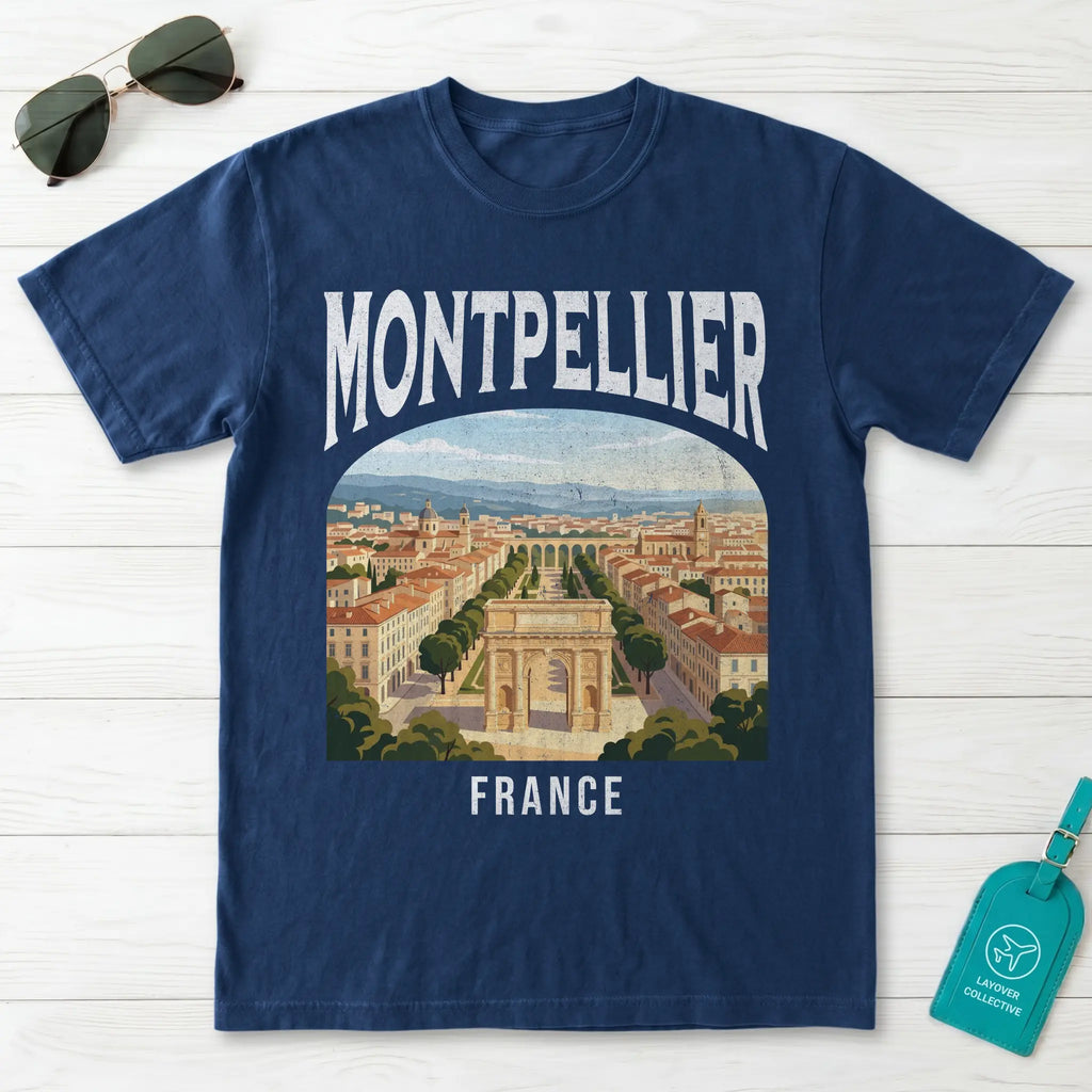 Montpellier France Vintage Travel Poster T-Shirt